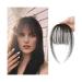 Bangs Hair Clip Clip In Bangs Clip In Hair Extensions Brown Black Air Bangs Fringe with Temples Hairpieces for Women Curved Bangs Bangs Clip in Hair(Color:Q32-Black-brown) 12INCHES Q32-Black-brown