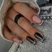 Ceboic 24Pcs Square False Nails Medium Black Pink French Press on Nails with Glue Stickers Nude Removable Glue on Nails Ballerina Acrylic Full Cover Stick on Nails for Women and Girls Nails Art Black & Pink