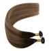 UGEAT 100% Remy Brazilian Hair Extensions - 22 Flat Bonding Keratin Glue Tips | Dark Brown to Light Gold Brown #2/6/12 - Premium Quality eCommerce - Buy Online on GoSupps.com
