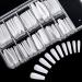 Ballerina Nails Long False Nails Coffin Fake Nails Full Cover Length 100 Pieces Artificial Fingernails Tip with Case for Nail Salons and DIY Nail Art 10 Sizes (White)