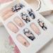 Shop Medium Length Coffin Press on Nails | Blue Marble & Sequin Designs | Glossy Acrylic Full Cover Nail Set for Women - 24 Pcs - Buy Online on GoSupps.com