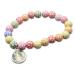 Children's bracelet balls colorful with guardian angel pendant 6 cm with storage case