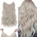 Silk-Co hair extension with rubber band adjustable Secrets hair part synthetic extensions with cord and clips long corrugated extensions for women blond highlights silver gray 60cm dark blonde mix silver gray