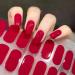 Ceboic Half hardened UV Gel Strips 22 pieces of nail film Self-adhesive French gel nail polish sticker salon quality gel-nail foils UV hardening for women girls Christmas nail art decoration (red)