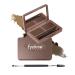 Eyebrow Powder Kit-2 Colors Soft Eye Brow Tinted Powder Palette Waterproof & Long Lasting Dark/Light Brown Brow Filler Professional Eyebrow Contour Makeup for Women with Mirror Brow Tool-Set1# 01#