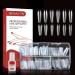 Clear Long Coffin False Nail Tips BOLASEN 500Pcs Full Cover Ballerina False Nails and Glue Fake Nails Artificial Fingernails Tip Clear Acrylic Nail Tips for Nail Salon & Home DIY 10 Sizes 500 Count (Pack of 1)