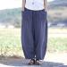 Gufesf Women's High Waisted Cotton Linen Palazzo Pants with Pockets - Dark Blue, Small - Buy Online on GoSupps.com