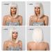 Short White Bob Wig with Bangs for Women | Stylish & Comfortable 3022-1 - International Shipping Available - Buy Online on GoSupps.com