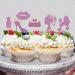 UXYOKM 24 Pcs Princess Cupcake Toppers Pink Glitter High Heel Lipstick Bow Tie Handbag Cupcake Picks Wedding Bridal Shower Girls Birthday Party Cake Decorations Supplies - Buy Online on GoSupps.com