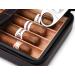 Cigar Case 4-Finger Portable Travel Leather Cigar Humidor with Cigar Cutter Cigar Box Father's Day Birthday Gift Cigar Accessories Black(Not including cigar) - Buy Online on GoSupps.com