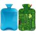 St. Patrick's Day Designs Heat bottle with a fluffy cover 2 l capacity hot water bottle with cloverleaf design for cozy nights relieves pain back neck and shoulders