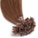 Gold-Brown Keratin Bonding Extensions | 100% Remy Human Hair | 25x 1g 45cm U-Tip | Color #8 Golden Brown Hair Extensions - Buy Online on GoSupps.com