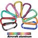 12pcs Aluminum Carabiner Keychain Clips - D-Ring Shape, 66lbs Capacity, Multicolor - Buy Online on GoSupps.com