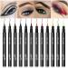 Saskate Eyeliner Colorful Set 12 Colors Liquid Eyeliner Colorful Matt Liquid Eyeliner Color Eyeliner Abbey Neon MakeUp Eyeliner Long -lasting Eyelin waterproof wiping resistant black