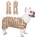 Tony Hoby Dog Suit for women and men dog overall with 4 legs and stripes soft cotton pile suit for comfortable sleep L brown-boy
