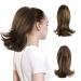 CJL HAIR Clip in Ponytail Extension 12 Inch Curly Ponytail Hair Extensions Synthetic Fake Short Hair Pony Tail Extension Hairpieces for Women Girls (Dark Brown/Golden Auburn) 12 inch Dark Brown/Golden Auburn