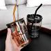BLUEPOLAR 13oz Amber Tumbler Water Bottle with Straw and Lid - Insulated Glass Coffee Mug - Buy Online on GoSupps.com