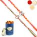 Ghasitaram Gifts Rakhi for Brother Rakhis Online - Set of 2 6300 6371 Fancy Rakhis with 100 GMS of Dryfruits Mix Can