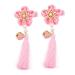 minkissy 1 Pair Kids Barrettes for Hair Kids Hair Side Bows Hair Clips Tassels Barrettes Flower Hair Clip New Year Hairwear Hair Clip for Han Girls Hairclips Child Ribbon Japanese-style