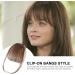 Lesunbak Clip in Bangs Real Hair French Bangs Clip on Fake Bangs Fringe Natural Color Fringe Hairpieces Stylish Neat Bangs Hair Extension for Girls Women brown - Buy Online on GoSupps.com