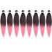 LDMY Pre-Stretched Braiding Hair Extensions - Ombre Black to Pink 8pcs/pack 90g Each - Perfect for Braids & International Shipping - Buy Online on GoSupps.com