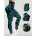 ZAAYO Women's Gym Leggings - Booty Scrunch High Waist Seamless Yoga Pants - Tie Dye Blue Green - XS - Buy Online on GoSupps.com