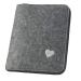 Luxdag Mom's organizer A5 with zipper made of felt (color & embroidery) - Case for mother's pass U -magazine ultrasound pictures & vaccination pass - gift for expectant mothers gray / heart