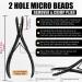 Hair Extension Tools Kit: 2 Hole Micro Beads, Microlink Crimping Plier, Sectioning Clips, Parting Tool, Scissor, Needles Pulling Loop - Black - Buy Online on GoSupps.com