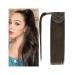 Ponytail Extension Human Hair Ponytail Extension 14-22" Long Straight Wrap Around Ponytail Clip In Hair Extension Brazilian Remy Hair Straight Ponytail Hairpieces Ponytail Hairpiece for Women (Color 22inch 105G #2