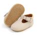 RVROVIC Baby Girl Moccasins Princess Mary Jane Flat Dresses Shoes Premium Lightweight Soft Sole Crib Shoes Toddler Shoes 12-18 Months A1 Beige