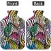 Colorful Zebra Design Hot Water Bottle with Fluffy Cover - 2L Capacity for Cozy Nights & Pain Relief - Buy Online on GoSupps.com
