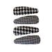 Mia Snip Snaps Fabric Covered Metal Hair Clips - Black + White Houndstooth 4pcs | Hair Accessories for Women, Teens, Girls Dance - Buy Online on GoSupps.com
