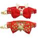 azuza 2 Pack Cat Collar Breakaway with Bell and Removable Bowtie Cat Collar Adjustable from 8"-12" Neck: 8"-12" 1#Christmas