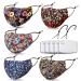 MOTEM Reusable and Washable Face Mask for Women Build-in Nose Wire and Filter Pocket,With 5 Filters ,2 Adjustable Lanyards ,Breathable Dust Cloth Fabric (Bohemian)