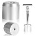 4 Colors Razor Shaving Stands Shaving Brush Stand Round Mustache Shaver Brush Base Razor Shaving Brush Stand Zinc Alloy Holder Stable(1#)