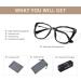Blue Light Blocking Glasses - Vintage Oversized Cat Eye for Women & Men | Anti Eyestrain & UV Protection - AB3304 Bright Black - Buy Online on GoSupps.com