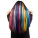 12 Pcs Rainbow Party Highlights 22 inch Clip in Hair Extensions - Colorful Synthetic Hairpieces for Women, Kids, and Girls - Buy Online on GoSupps.com