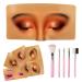 The Perfect Aid to Practicing Makeup Facial Eye Makeup Practice Board Silicone Practice Makeup Face Board Lash View Eyelids Training for Practice Eyesmakeup with 5 Piece Brushes Set (open-eye) Opened-eye styles
