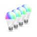Amazon Basics Smart A19 LED Light Bulb, Color Changing, 2.4 GHz Wi-Fi, 60W Equivalent 800LM, Works with Alexa Only, 4-Pack, Certified for Humans Color Changing 4 Pack