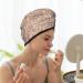 Beige Sparkling Glitter Microfiber Hair Towel | Super Absorbent Quick-Dry Hair Wrap for Long Curly Thick Hair - Premium Coral Velvet - Buy Online on GoSupps.com