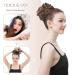 FESHFEN Messy Bun Hair Piece Scrunchie for Women Brown & Blonde Synthetic Wavy Curly Chignon Ponytail Extension - Thick Updo Hairpiece for Daily Wear - Buy Online on GoSupps.com