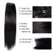 Black Women's 14 Inch Brazilian Virgin Clip in Human Hair Extensions - 100% Unprocessed Full Head Natural Black Straight Hair - 8Pcs 120g - Buy Online on GoSupps.com