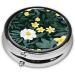 Hawaiian Printed Mini Round Pill Box | 3 Compartment Travel Organizer | Portable Pill Case for Home & Office Use - Buy Online on GoSupps.com