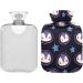 Naanle Galaxy Penguins Astronaut 2L Hot Water Bottle | Pain Relief & Heat Therapy | Transparent Cover for Bed & Hand/Foot Use - Buy Online on GoSupps.com