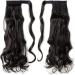 17" Long Curly Wavy Wrap Around Ponytail Clip in Hair Extensions One Piece Hairpiece Magic Tape in Pony Tail Extension for Women Natural Black - Buy Online on GoSupps.com