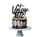 Vintage 1972 Cake Topper for 50th Men and Women Birthday Party Funny 50 and Fabulous DecorationHandmade (Black)