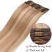 Clip-in real hair extensions double 8-piece set Remy hair honey blonde/ light blonde #18p613 12 inches (30 cm) 115 g - Buy Online on GoSupps.com