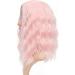 FAELBATY 14 Inch Pink Cosplay Loose Wave Wig - Short Curly Wavy Synthetic Costume Wig for Women - Pastel Pink - Buy Online on GoSupps.com