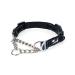PETTOM Half Choke Dog Collar Medium Nylon Dog Choker Chain Collar Chew Proof Metal Chain Half Check Collar for Medium Large Dogs (M: 17-20inch Black) M: Neck 43-51 CM Black