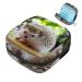 Menstrual Pad Bag with Zipper Ladies Napkin Pouch Tampons Collection Bag for Women and Girls (Cute Hedgehog)